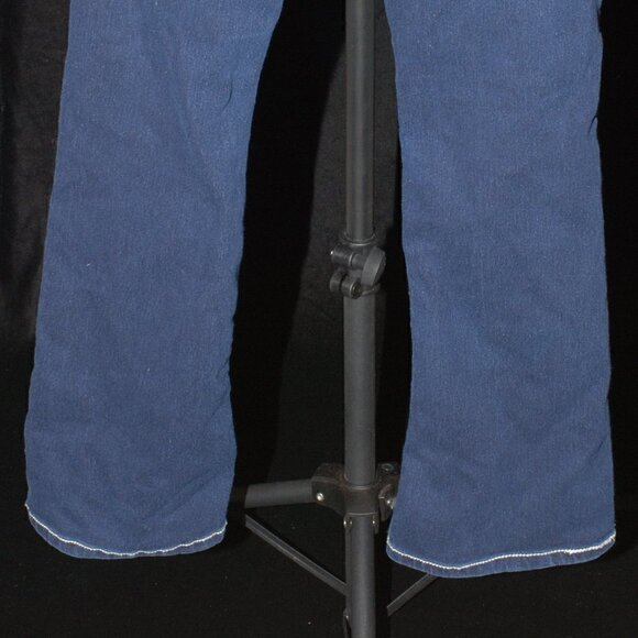 Faded Glory Dark Blue Jeans Size 12 Girls Flared Bottoms Stitched Pocket Design - Picture 7 of 7